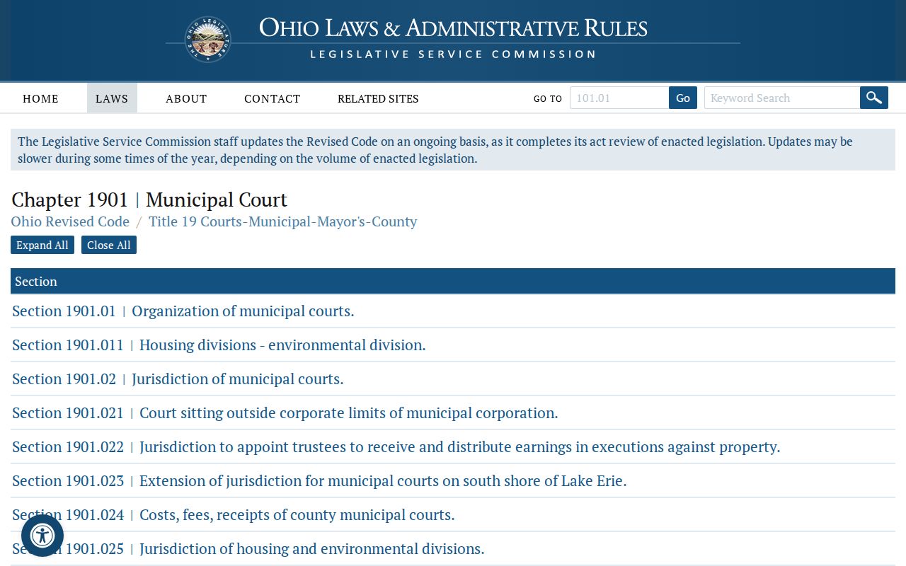 Ross County criminal docket source for Municipal Court jurisdiction